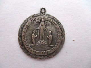 Vtg Sterling Silver Religious Medal - St Christopher/mary Our Mother - Wwi Soldiers