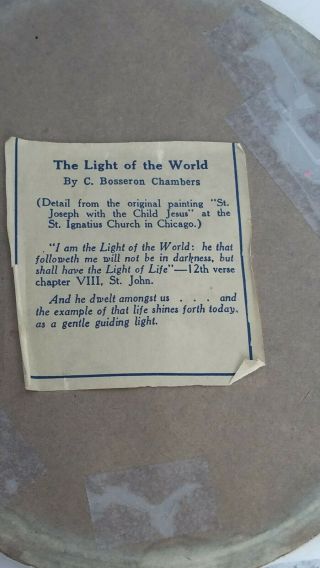 Vintage baby Jesus light of the world framed picture art C Bosseron Chambers 3