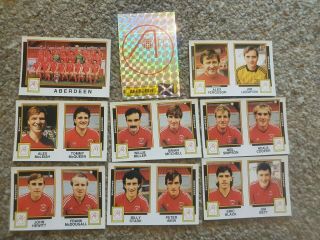 Panini Football 86 Aberdeen - X9 Stickers - Complete Team Set
