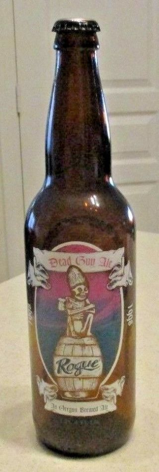 V Rare Dated Rogue Dead Guy Ale 1998 1 Pint 6 Ounce Beer Bottle Graphics Empty