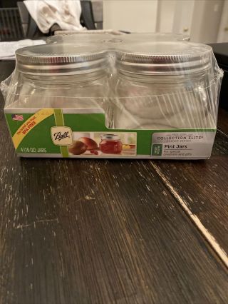 Ball 16oz Mason Jars Wide Mouth With Lids And Bands,  4 Pack Of Jars - Ships