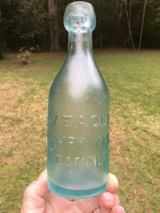 Antique Blob Top Premium Soda Water Bottle W.  Eagle Vestry Varick & Canal Sts