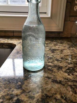 Seitz Bros.  Easton,  Pa,  Aqua Blob Top Soda Bottle.