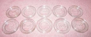 10 Vintage Presto Glass Canning Jar Lid Inserts - Small Mouth