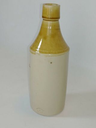 Civil War Era Stoneware Ginger Beer Soda Bottle Incised Makers Mark 7 3/4 "