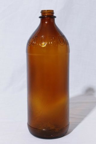 Vintage Clorox Bleach Brown Glass Bottle Rare