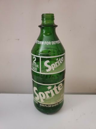 Vintage 2liter 67.  7 Fl.  Oz.  Glass Soda Bottle Sprite No Cap