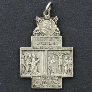Vatican Roma 1933 Pope Pius Xi Sterling Silver Antique Pendant