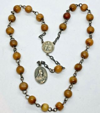 † Early 1900s Antique Chaplet Of St.  Therese Natural Beads †
