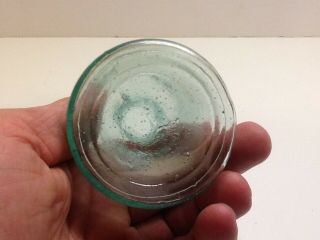 Antique Aqua Cone Shaped Burst Top Inkwell. 3