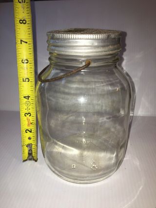 Vintage/antique Large Ball Canning Jar With Glass Lid