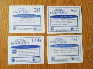Merlin Official England 98 - WC 1998 4 England Team Photo Stickers 2
