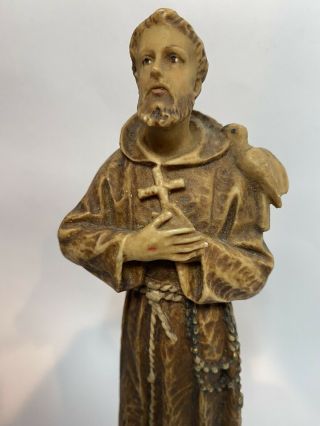 Vintage St Francis of Assisi Made In Italy 8” Statue Patron Saint Of Animals 2