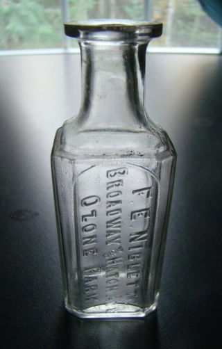 Antique F.  E.  Niblette - Broadway And Hatch Ave - Ozone Park (n.  Y. ) Medicine Bottle