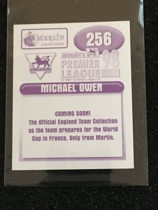 Merlin English Premier League 1997 - 1998 Michael Owen Rookie Sticker 2