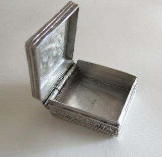 Vintage 900 Silver Pill Box Engraved with Madonna and Child in 2