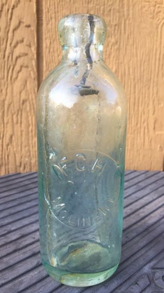 Rare Hutchinson Soda Bottle F.  C.  H.  Moline,  Ill.  Illinois