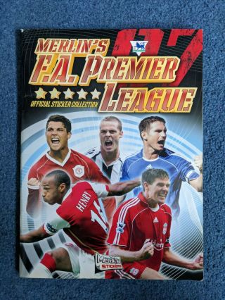 Merlin’s Fa Premier League 2007 Album And Incomplete Sticker Set -