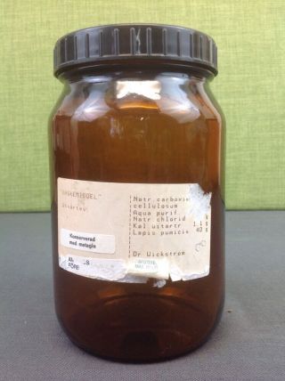 Vintage Chemist Jar Medicine Bottle Made In Sweden Antique Pharmacy Glass