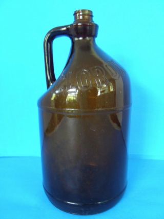 Vintage Half Gallon Amber Brown Glass Clorox Bottle Jug 6 Without Lid