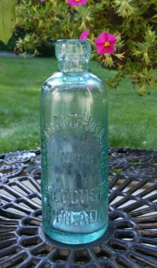 Antique Soda Beer Blob Top Bottle Cunningham & Co Philadelphia 1889 Aqua Glass