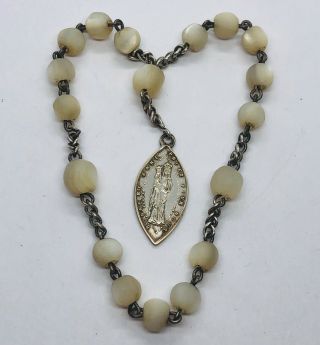 † Antique Chaplet Of St.  Anne Mother - Of - Pearl Beads †