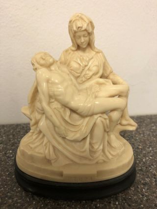 Vintage A Santini Classic Figure Sculpture Pieta Mary / Jesus.  Made In Italy