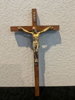 Wooden Jesus Christ Wall Hanging Cross Crucifix Inri