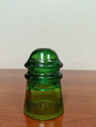 Emerald Green Hemingray - 9 Glass Insulator Made In The Usa 3 1/2 " X 2 1/4 "