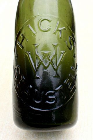 Vintage C1900s Hicks St Austell Cornwall Cornish Black Glass Pint Beer Bottle