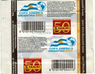 Brazil 2011 Panini Copa America Argentina Sticker Pack x3 glossy 2