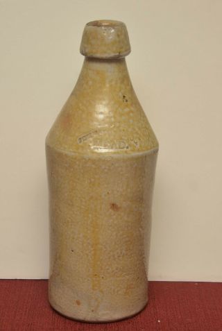 Johnston & Co.  Mead Philadelphia Marked Salt Glazed Stoneware Beer Bottle 2
