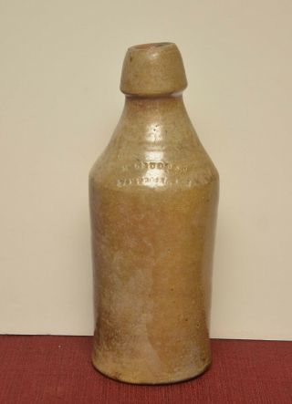 Mcgrudden Campbell & Co Philadelphia Marked Salt Glazed Stoneware Beer Bottle