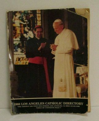1988 Catholic Directory Of The Archdiocese Of Los Angeles Good,  Sound