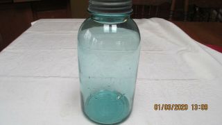 Vintage Green Ball 1/2 Gallon/2qt Perfect Mason Canning Jar W/zinc Lid 5 Bottom