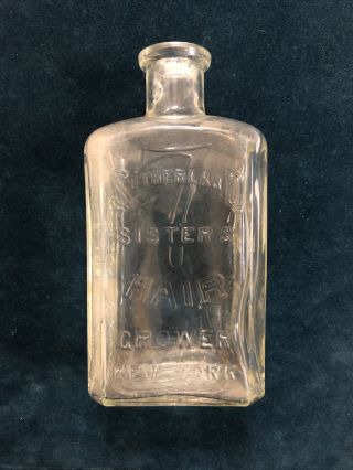 Antique Sutherland 7 Sisters Hair Grower Tonic Embossed Bottle 6” York Euc