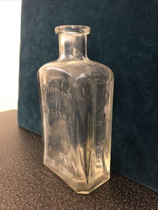 Antique Sutherland 7 Sisters Hair Grower Tonic Embossed Bottle 6” York EUC 3