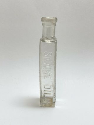 Antique Earl Clark Stanley Snake Oil Liniment Clear Glass Bottle