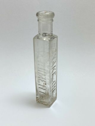 Antique Earl Clark Stanley Snake Oil Liniment Clear Glass Bottle 2