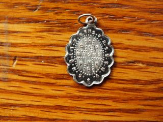 ANTIQUE small STERLING RELIGIOUS MEDAL ST BENEDICT DISPOSSESSION EXORCIZE DEMON 2