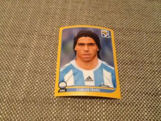 124 Carlos Tevez Argentina Panini World Cup 2010 Swiss Edition Sticker Man City