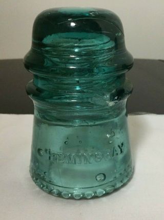 Antique Hemingray Blue Green Glass Insulator No 16