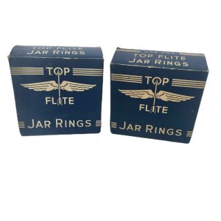 2 Boxes Of Vintage Top Flite Jar Rings Rubber Rings For Canning Nos