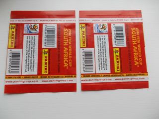 Football Stickers 2 Packets Panini World Cup 2010 Vertical Backs