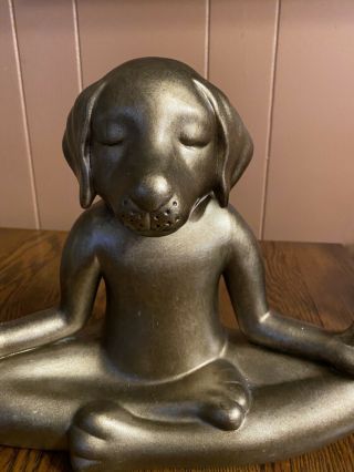 Large Gold Colored Dog Figurine Statue Yoga Zen Meditation