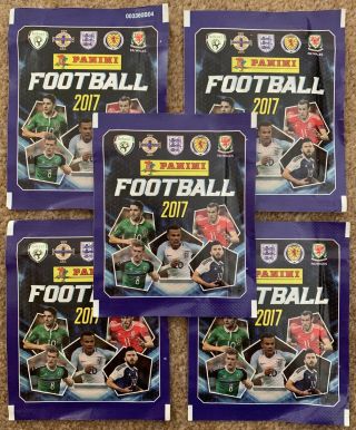Football 2017 Fa Panini Stickers Packs X5 Packets Soccer Memorabilia