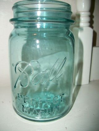Vintage Blue Green Ball Perfect Mason Pint Canning Jar 7 Antique Shed Find