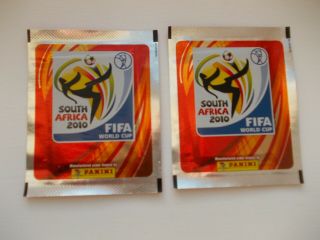 Football Stickers Panini World Cup 2010 Silver Edged Packets X 2