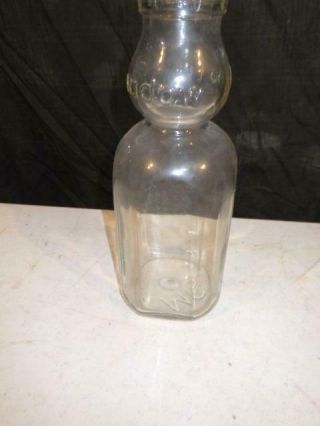 Vintage Meadow Gold Cream Top Quart Milk Bottle Glass Kitchen