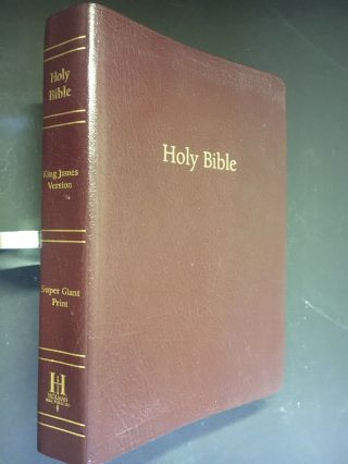 Holy Bible Giant Print Reference King James Version Kjv Burgundy Leather